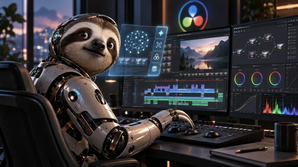 DaVinci Resolve 21.1 AI – robot lajhár a vágóstúdióban