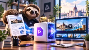 Google Vids AI videó készítés blogcikkből, CreativeSpot illusztráció