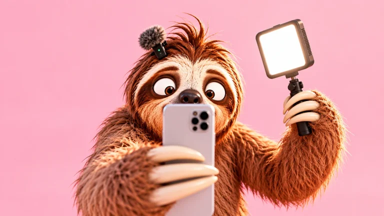 Lajhár telefonnal videót készít – videós hook típusok