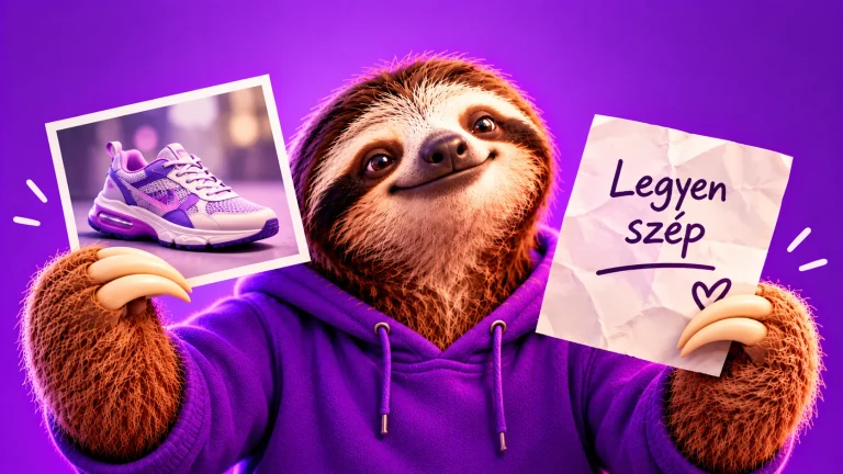 Text-to-video vagy image-to-video AI-reklámvideó – lajhár cipő referenciaképpel – CreativeSpot